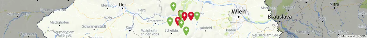 Kartenansicht für Apotheken-Notdienste in der Nähe von Loosdorf (Melk, Niederösterreich)